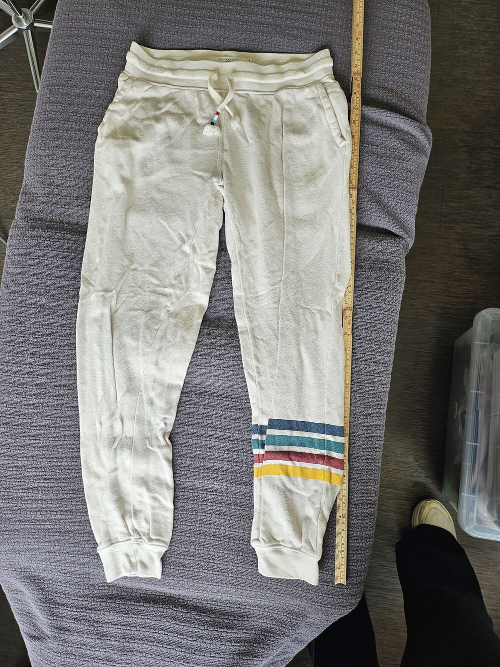 Sol Angeles Cream Sweatshirt And Joggers with Stripes Size Medium - Picture 2 of 7